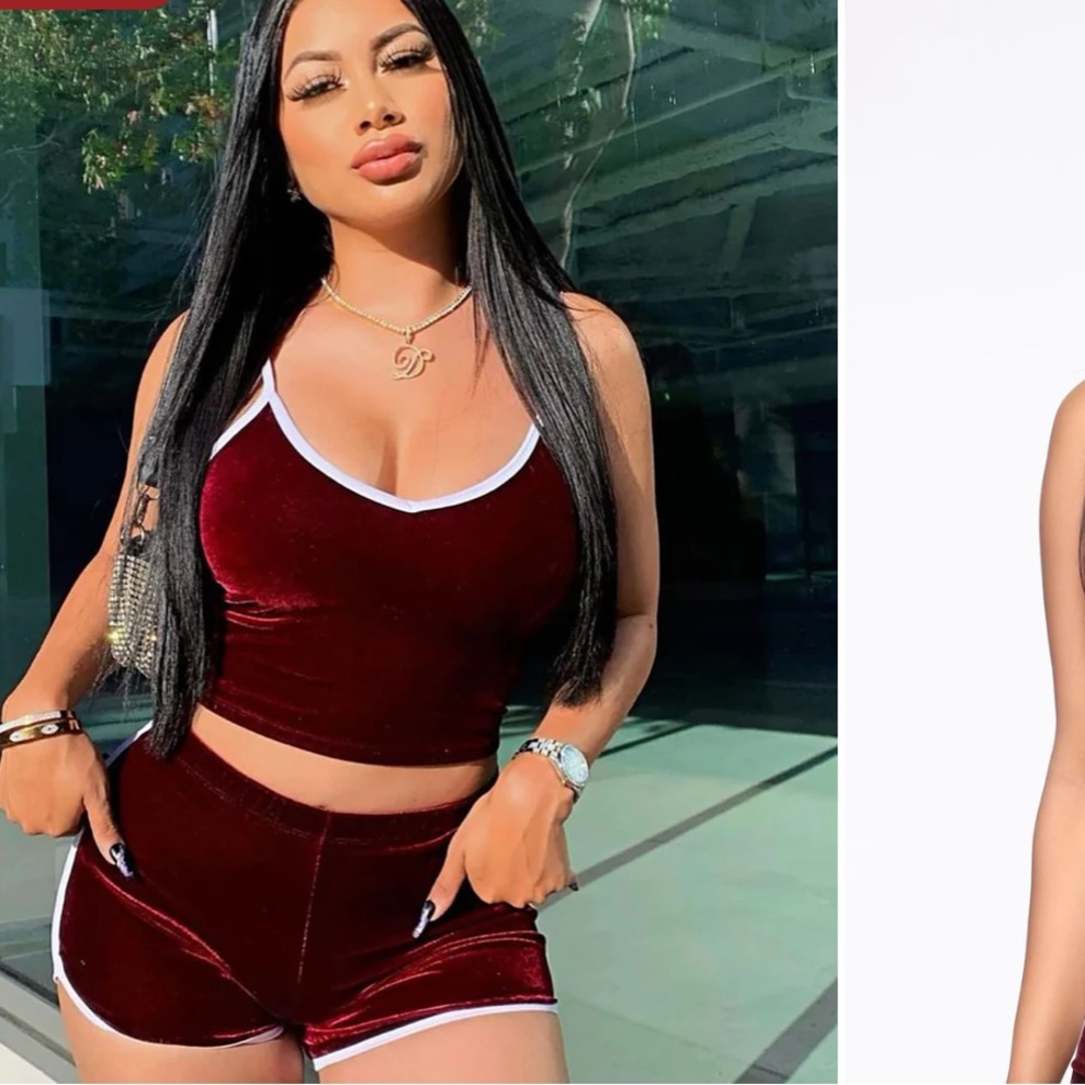 Women's Velvet Burgundy Shorts